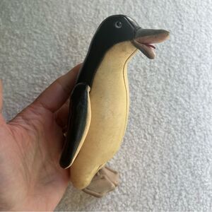 Vintage Japanese Tomi Miniature Stuffed Leather Penguin
